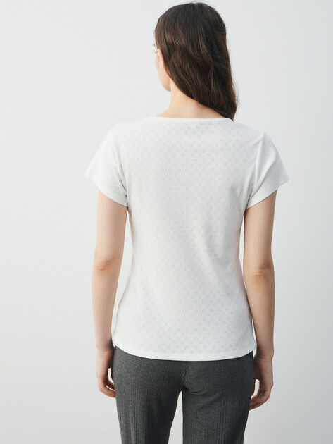 Женская футболка ETAM, Артикул POLLIN - T-SHIRT MC, белый | 4923412. Ракурс 4