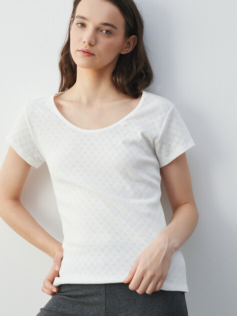 Женская футболка ETAM, Артикул POLLIN - T-SHIRT MC, белый | 4923412. Ракурс 5