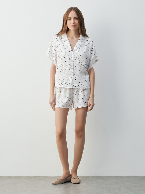 Женская рубашка ETAM, Артикул DREAMS - CHEMISE MC, белый | 4923995. Ракурс 2