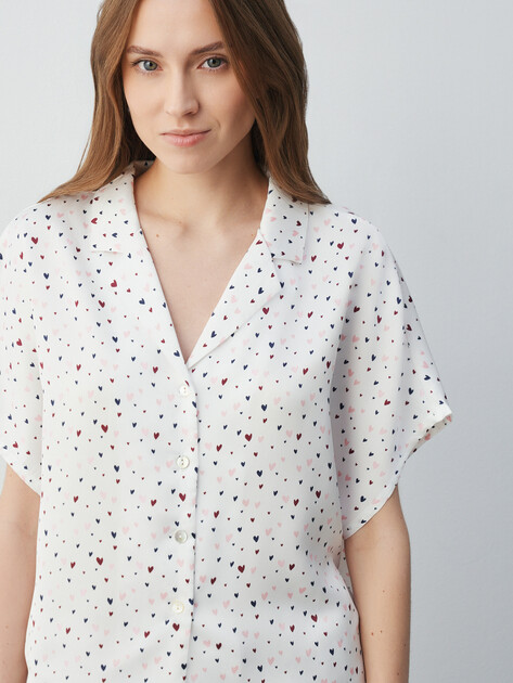 Женская рубашка ETAM, Артикул DREAMS - CHEMISE MC, белый | 4923995. Ракурс 3