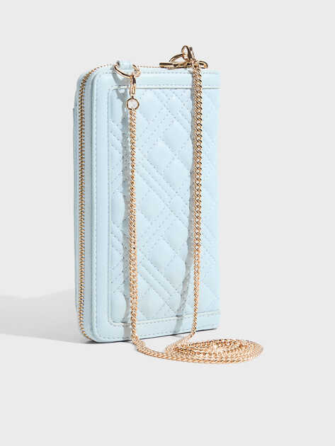 Женская сумка для смартфона LOVE MOSCHINO SLG QUILTED, Артикул JC5682PP SS23, небесно-голубой | 4924737. Ракурс 3