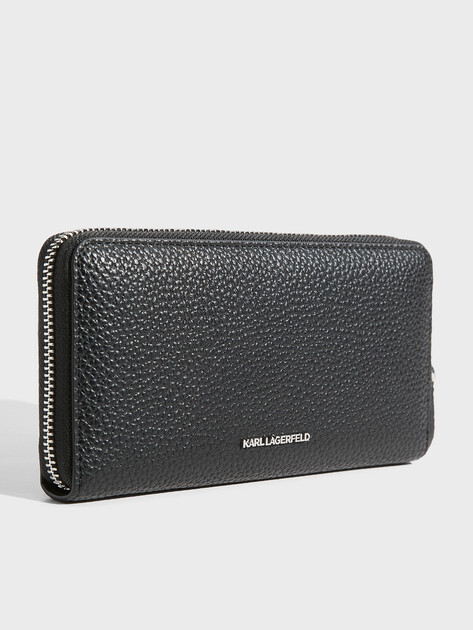 Женский кошелёк KARL LAGERFELD ikon pebble pin cont wallet, Артикул A4W32002, черный | 4924795. Ракурс 2