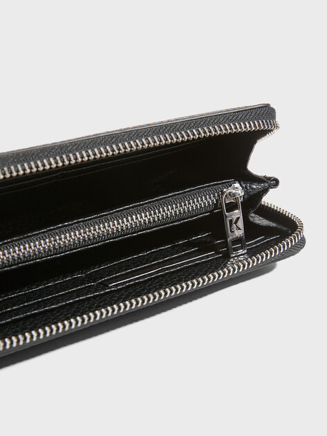 Женский кошелёк KARL LAGERFELD ikon pebble pin cont wallet, Артикул A4W32002, черный | 4924795. Ракурс 3