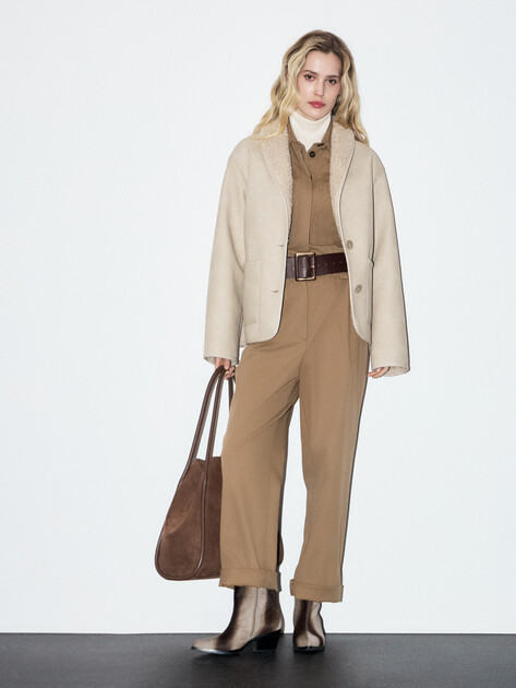 Женская дубленка  MAISON DAVID, Артикул ZAZA_SDF_DR, бежевый | 4929053. Ракурс 2