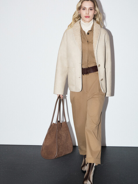 Женская дубленка  MAISON DAVID, Артикул ZAZA_SDF_DR, бежевый | 4929053. Ракурс 5