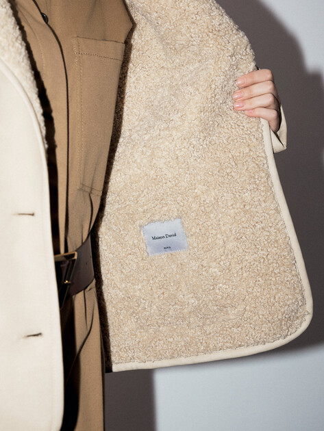 Женская дубленка  MAISON DAVID, Артикул ZAZA_SDF_DR, бежевый | 4929053. Ракурс 6