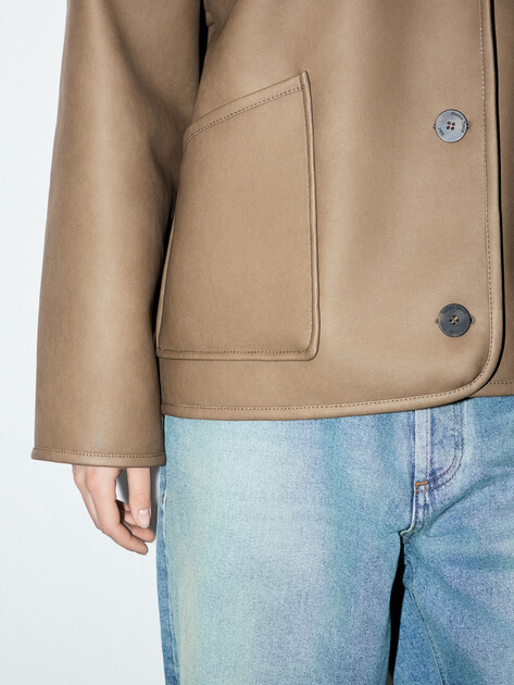 Женская дубленка  MAISON DAVID, Артикул NOEL_SDF_DR, бежево-коричневый | 4933388. Ракурс 3