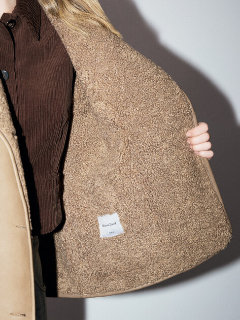 Женская дубленка  MAISON DAVID, Артикул NOEL_SDF_DR, бежево-коричневый | 4933388. Ракурс 6