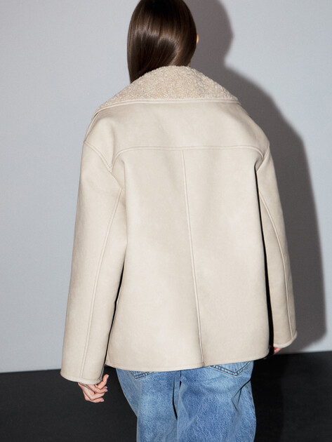 Женская дубленка  MAISON DAVID, Артикул NOEL_SDF_DR, бежевый | 4933412. Ракурс 4