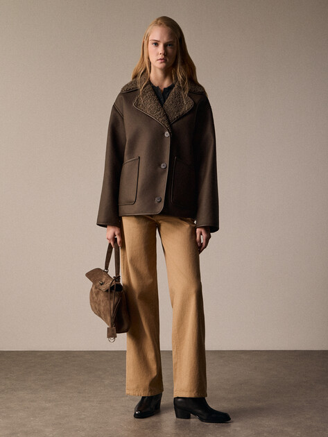 Женская дубленка  MAISON DAVID, Артикул NOEL_SDF_DR, серовато-коричневый | 4933426. Ракурс 2