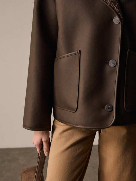 Женская дубленка  MAISON DAVID, Артикул NOEL_SDF_DR, серовато-коричневый | 4933426. Ракурс 3