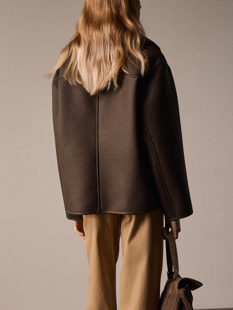 Женская дубленка  MAISON DAVID, Артикул NOEL_SDF_DR, серовато-коричневый | 4933426. Ракурс 4