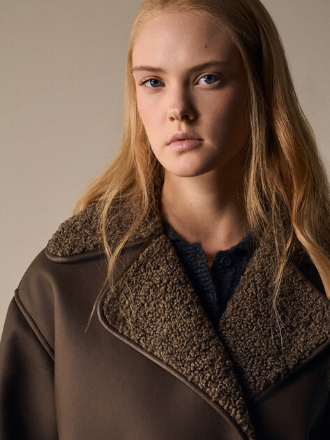 Женская дубленка  MAISON DAVID, Артикул NOEL_SDF_DR, серовато-коричневый | 4933426. Ракурс 5