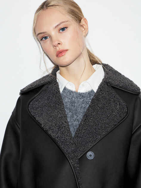 Женская дубленка  MAISON DAVID, Артикул NOEL_SDF_DR, темно-серый | 4933435. Ракурс 3