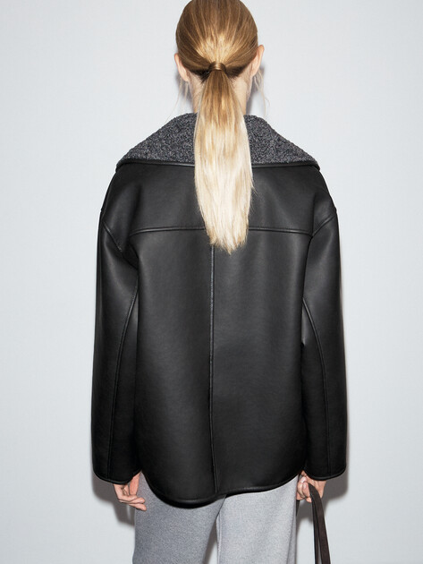 Женская дубленка  MAISON DAVID, Артикул NOEL_SDF_DR, темно-серый | 4933435. Ракурс 4