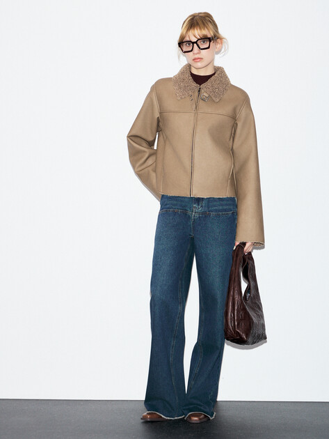 Женская дубленка  MAISON DAVID, Артикул NEVA_SDF_DR, бежево-коричневый | 4933538. Ракурс 2