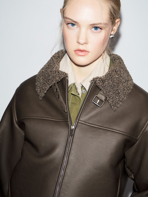 Женская дубленка  MAISON DAVID, Артикул NEVA_SDF_DR, серовато-коричневый | 4933559. Ракурс 3