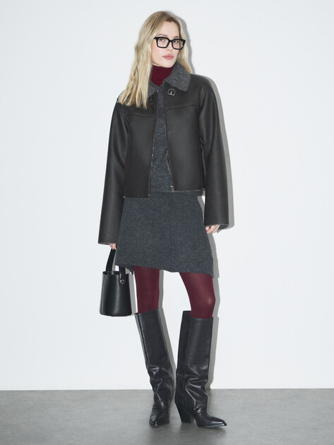 Женская дубленка  MAISON DAVID, Артикул NEVA_SDF_DR, темно-серый | 4933578. Ракурс 2