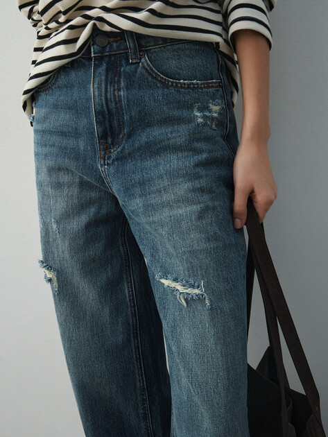 Женские широкие джинсы  MAISON DAVID, Артикул SH-4714, синий | 4934334. Ракурс 3