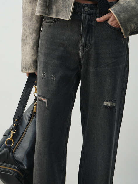 Женские широкие джинсы  MAISON DAVID, Артикул SH-4714, темно-серый | 4934335. Ракурс 3