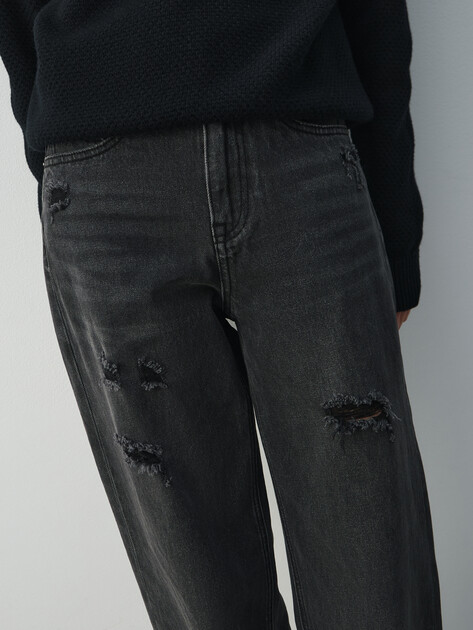 Женские широкие джинсы  MAISON DAVID, Артикул SH-4714, черный | 4934337. Ракурс 3