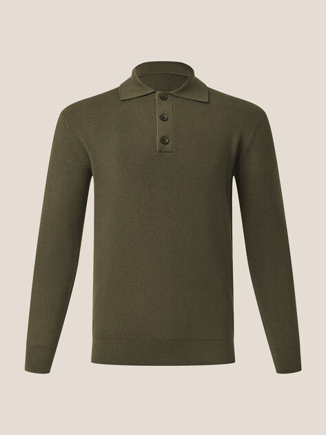 Мужской джемпер поло MAISON DAVID, Артикул MD-KN5337, зеленый | 4939359. Ракурс 6