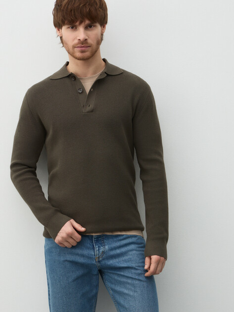 Мужской джемпер поло MAISON DAVID, Артикул MD-KN5337, зеленый | 4939359. Ракурс 5