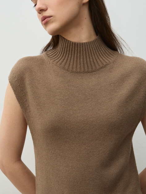 Женское платье MAISON DAVID, Артикул MD-KN5318, светло-коричневый | 4939492. Ракурс 3