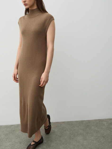 Женское платье MAISON DAVID, Артикул MD-KN5318, светло-коричневый | 4939492. Ракурс 5