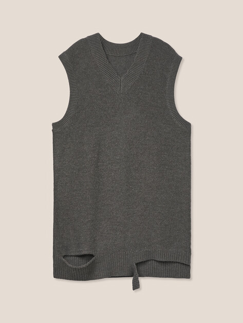 Женское платье-жилет с асимметричным краем MAISON DAVID, Артикул MDS-KN11, темно-серый | 4939726. Ракурс 6