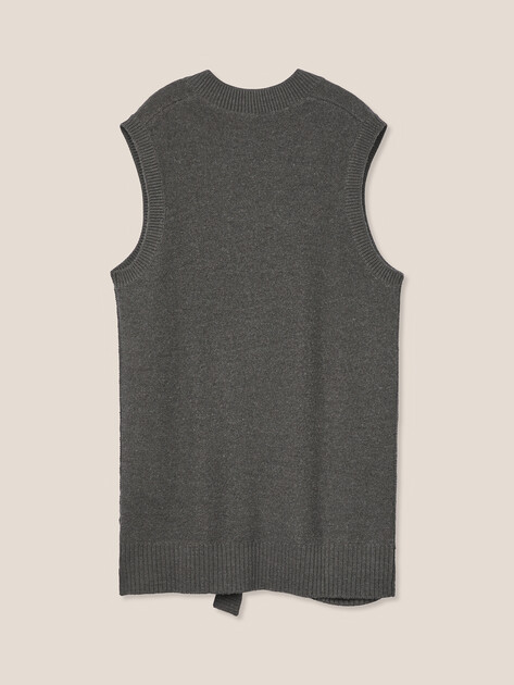 Женское платье-жилет с асимметричным краем MAISON DAVID, Артикул MDS-KN11, темно-серый | 4939726. Ракурс 7