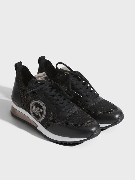 Женские кроссовки-носки MICHAEL KORS Jenkins Metallic Stretch Knit Trainer, Артикул 49H3JNFS3D, черный | 4940288. Ракурс 2 Женские кроссовки-носки MICHAEL KORS Jenkins Metallic Stretch Knit Trainer, Артикул 49H3JNFS3D, черный | 4940288. Ракурс 2