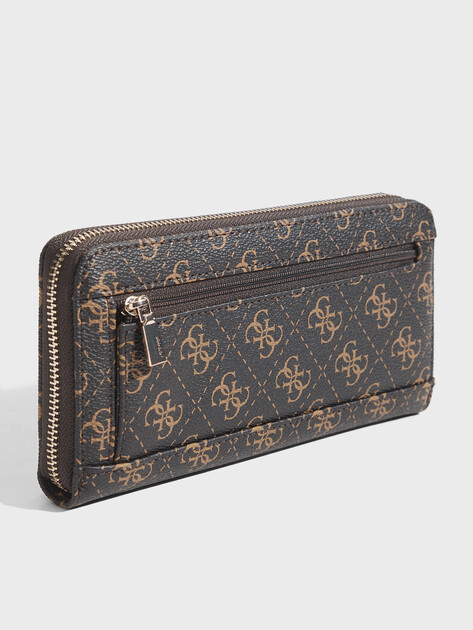 Женский кошелёк GUESS LAUREL SLG LARGE ZIP AROUND, Артикул SWQL7459146, темно-коричневый | 4945670. Ракурс 2