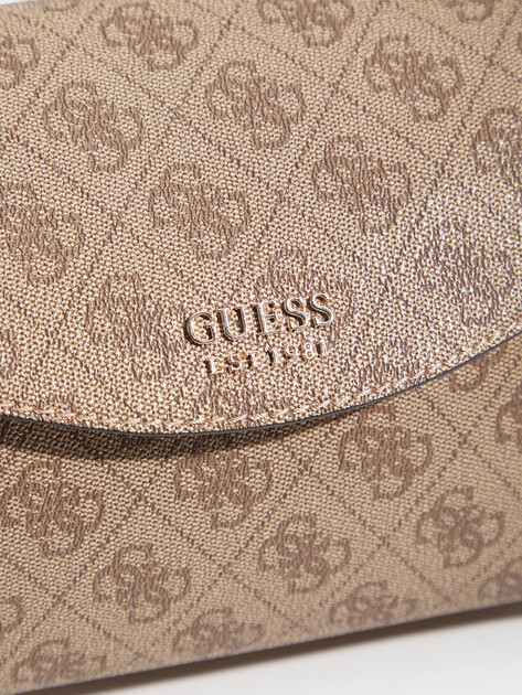 Женская сумка  GUESS ECO BRENTON FLAP SHOULDER BAG, Артикул HWLG9648190, темно-бежевый | 4945921. Ракурс 2