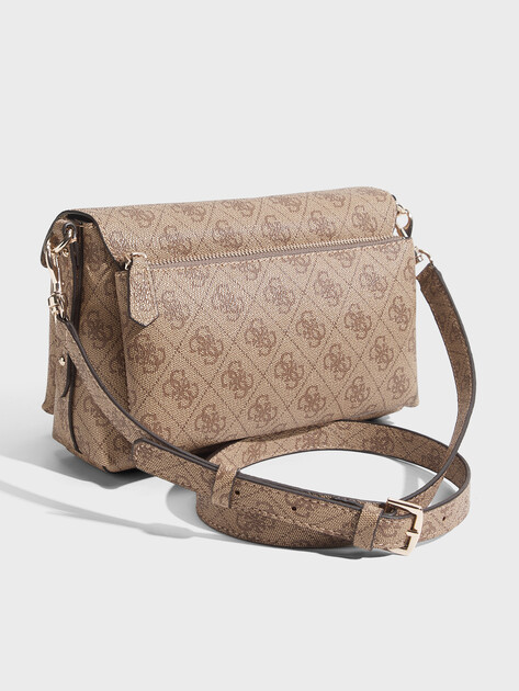 Женская сумка  GUESS ECO BRENTON FLAP SHOULDER BAG, Артикул HWLG9648190, темно-бежевый | 4945921. Ракурс 3