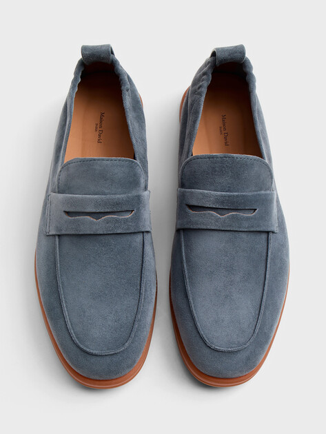 Мужские Лоферы Maison david TM3315D-5 серо-синий