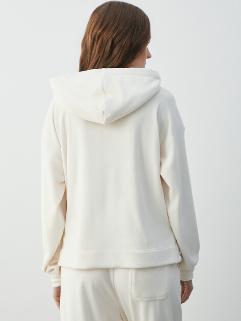 Женское худи ETAM, Артикул GALIKAN - SWEATSHIRT, молочно-бежевый | 4949292. Ракурс 4