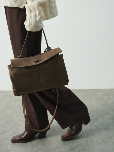 Женская сумка  MAISON DAVID, Артикул VERONICA MINI, серо-коричневый | 4952507. Ракурс 5