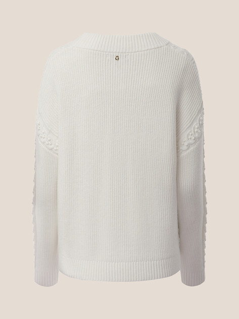 Женский пуловер GUESS LS VN ETSUKO CABLE SWTR, Артикул W5BR53Z2ZK2, белый | 4958354. Ракурс 7