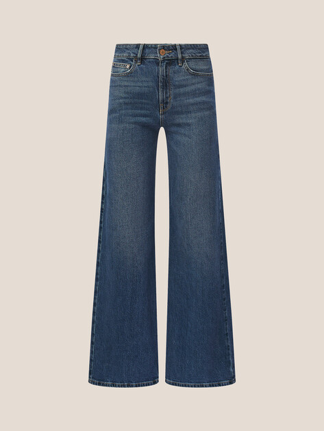 Женские широкие джинсы  GUESS BELLFLOWER, Артикул W5YA82D4K30, синий | 4958380. Ракурс 6