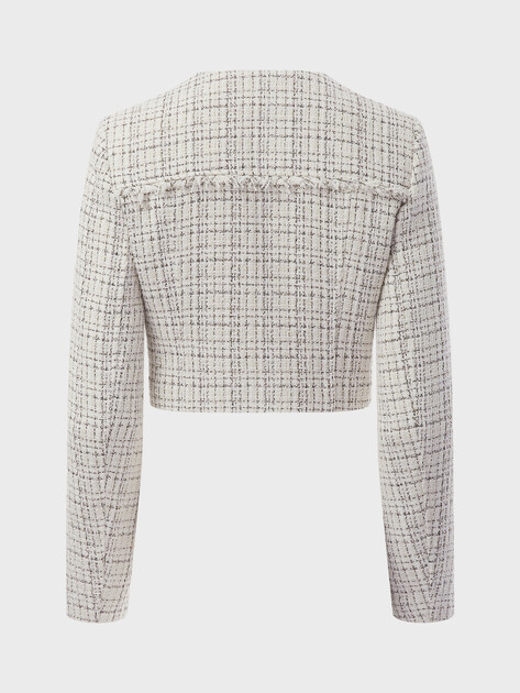 Женский твидовый жакет GUESS ANNAMARIA TWEED JACKET, Артикул W5YN44WHDB2, белый | 4959100. Ракурс 9