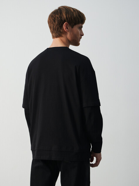 Мужской лонгслив GUESS NICCO CN LS T-SHIRT, Артикул Z5BI07I3Z14, черный | 4960847. Ракурс 4 Мужской лонгслив GUESS NICCO CN LS T-SHIRT, Артикул Z5BI07I3Z14, черный | 4960847. Ракурс 4