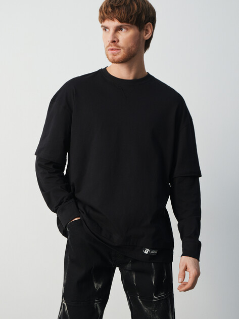 Мужской лонгслив GUESS NICCO CN LS T-SHIRT, Артикул Z5BI07I3Z14, черный | 4960847. Ракурс 5 Мужской лонгслив GUESS NICCO CN LS T-SHIRT, Артикул Z5BI07I3Z14, черный | 4960847. Ракурс 5