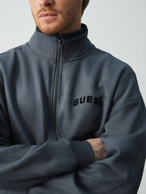 Мужская толстовка GUESS SHIRO FULL ZIP SWEATSHIRT, Артикул Z5BQ05KCJY2, темно-серый | 4960871. Ракурс 3