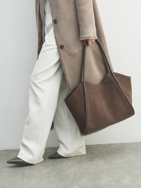 Женский тоут MAISON DAVID, Артикул LAURA, пыльно-коричневый | 4963072. Ракурс 5