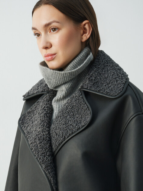 Женская дубленка  MAISON DAVID, Артикул FREDE_SDF_DR, темно-серый | 4965366. Ракурс 5