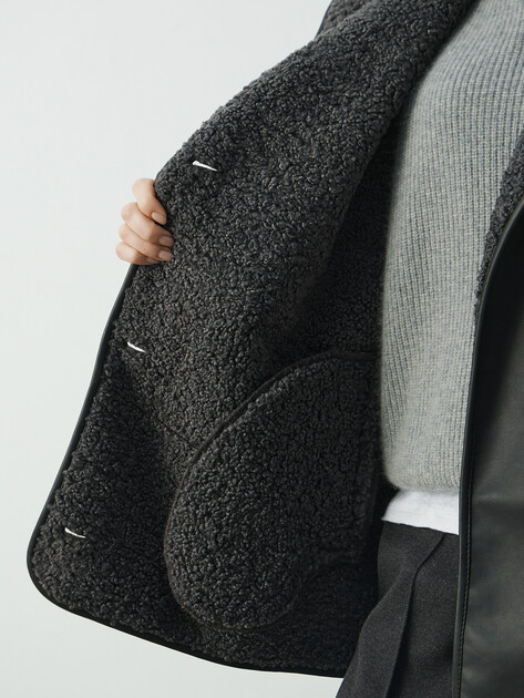 Женская дубленка  MAISON DAVID, Артикул FREDE_SDF_DR, темно-серый | 4965366. Ракурс 6