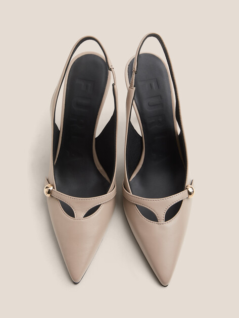 Женские туфли с открытой пяткой (слинг-бэк) FURLA FURLA SFERA, Артикул YK87SFE, бежево-серый | 4968116. Ракурс 4