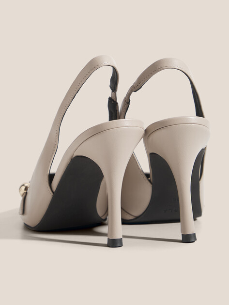 Женские туфли с открытой пяткой (слинг-бэк) FURLA FURLA SFERA, Артикул YK87SFE, бежево-серый | 4968116. Ракурс 5