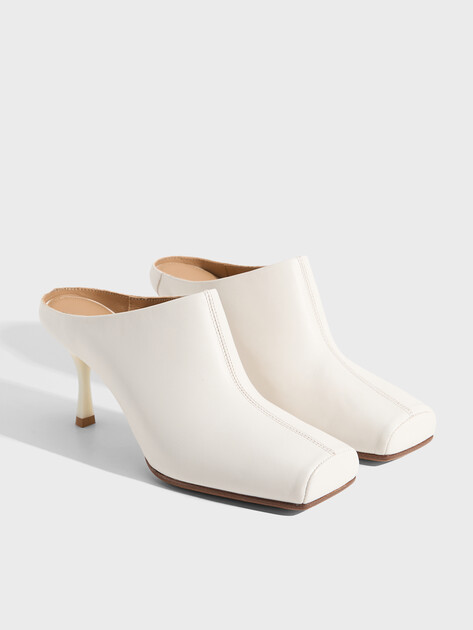Женские мюли MM6 MAISON MARGIELA SLIPPER, Артикул S59WX0080, молочный | 4969606. Ракурс 2